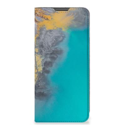 Motorola Moto G22 | Standcase | Marble Blue Gold
