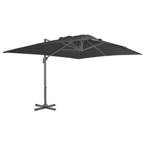 VidaXL Zweefparasol met aluminium paal 400x300 cm antracietkleurig