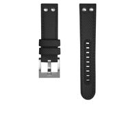 TW Steel horlogeband TWS608 Textiel Zwart 24mm + zwart stiksel