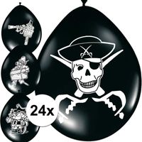 24x Piraten ballonnetjes   - - thumbnail