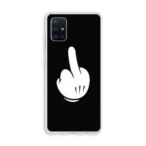 Middle finger black: Galaxy A51 4G Transparant Hoesje