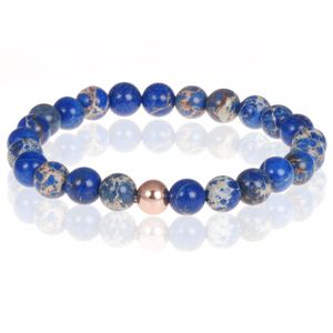 Memphis heren armband natuursteen kralen blauw