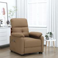 Fauteuil verstelbaar elektrisch stof bruin