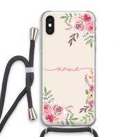 Rozen: iPhone X Transparant Hoesje met koord