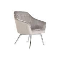 Armstoel Home ESPRIT Grijs Crème Gouden Zilverkleurig Polyester Metaal 74 x 74 x 90 cm 74 x 67 x 90 cm