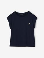 Effen Basics meisjesshirt met korte mouwen marineblauw