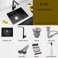 RVS Keukenwastafel met Kraan - Onderbouw | Enkele Kom | Rechthoekig | 2 Gaten | Geborstelde Afwerking RVS Keukenwastafel met Kraan - Onderbouw | Enkele Kom | Rechthoekig | 2 Gaten | Geborstelde Afwerking