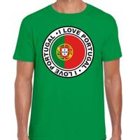 Verkleed T-shirt voor heren - I love Portugal - groen - voetbal supporter - themafeest