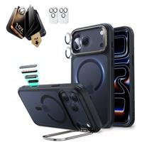 iPhone 17 Pro Max Bundle Classic Hybrid Magnetic Case (Stash Stand) and Armorite Pro Privacy Screen Protector - Frosted Black