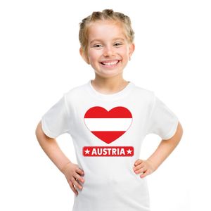 Oostenrijk hart vlag t-shirt wit jongens en meisjes