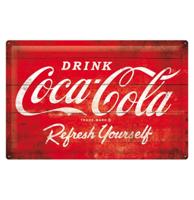 Metalen Bord 40 x 60cm Coca-Cola - Logo Red Refresh Yourself