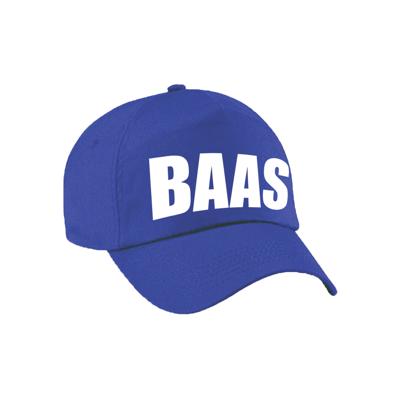 Baas verkleed petje - baseballcap - blauw - voor volwassenen - met tekst