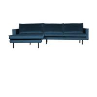WOOOD Rodeo bank chaise longue links velvet Blauw