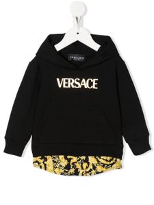 Versace Kids hoodie superposé à logo imprimé - Noir