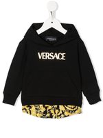 Versace Kids hoodie superposé à logo imprimé - Noir - thumbnail