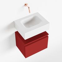 Toiletmeubel Mondiaz Andor | 40 cm | Meubelkleur Fire | Lex vrijhangend wastafel Talc Midden | Zonder kraangat