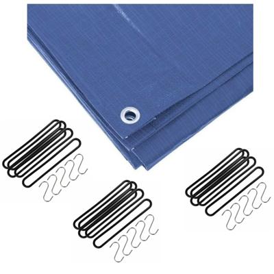 Benson Afdekzeil - blauw - 4 x 5 meter - met 15x spanrubbers en S-haken Benson Afdekzeil - blauw - 4 x 5 meter - met 15x spanrubbers en S-haken