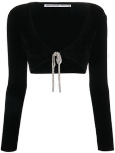 Alexander Wang cardigan crop à ornements en cristal - Noir