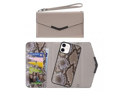 Mobilize Mobilize 2in1 Elegant Magnet Clutch Apple iPhone 12 Mini Beige Snake