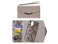 Mobilize Mobilize 2in1 Elegant Magnet Clutch Apple iPhone 12 Mini Beige Snake