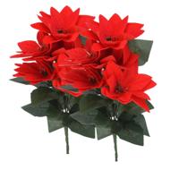 Kunsttak Kerstster - 2x - rood - 30 cm - voor binnen - Kerst kunstbloemen