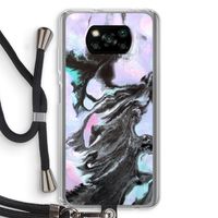 Pastel zwart: Xiaomi Poco X3 NFC Transparant Hoesje met koord