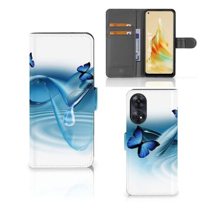 OPPO Reno8 T 4G | Telefoonhoesje | Met pasjeshouder | Vlinders