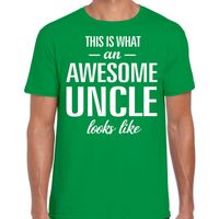 Awesome Uncle / oom cadeau t-shirt groen heren - thumbnail