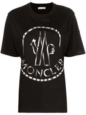 Moncler t-shirt à logo imprimé - Noir