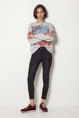 Gebloemde skinny jeans - BLUE - 26 Gebloemde skinny jeans - BLUE - 26