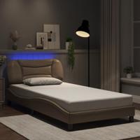 Bedframe met LED-verlichting kunstleer cappuccino 100x200 cm