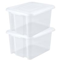 EDA Opbergbox 55L - 10x - wit - stapelbaar - L58 x B44 x H31 cm - kunststof - Bak/doos met deksel