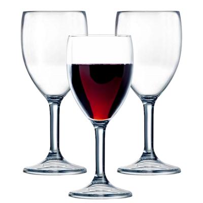 Arcoroc Wijnglas - 3x - hard kunststof - 300 ml - onbreekbaar - camping/picknick glazen