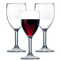 Arcoroc Wijnglas - 3x - hard kunststof - 300 ml - onbreekbaar - camping/picknick glazen