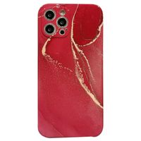 iPhone SE 2020 hoesje - Backcover - Marmer - Marmerprint - TPU - Rood/Goud - thumbnail