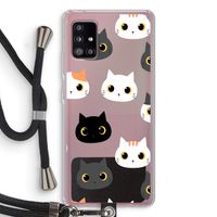 Katten: Samsung Galaxy A51 5G Transparant Hoesje met koord