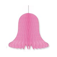 1x Kerstversiering roze kerstklokken lampionnen 30 cm - thumbnail