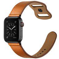 Leren bandje dubbele lus - Bruin - Geschikt voor Apple Watch 42mm / 44mm / 45mm / 49mm