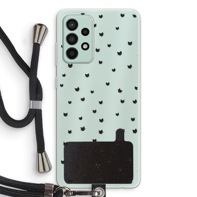 Kleine kattenkopjes: Samsung Galaxy A52s 5G Transparant Hoesje met koord