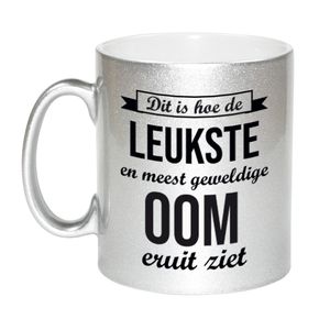 Zilveren leukste en meest geweldige oom cadeau koffiemok / theebeker 330 ml