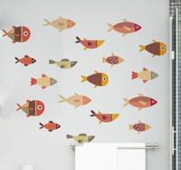 Badkamer muursticker vissen kleurrijk