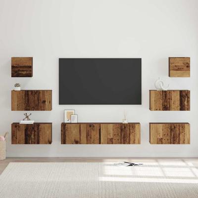 Tv-meubelset 8 pcs Oud hout 60 x 30 x 30 cm Bewerkt hout