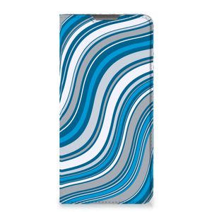 Motorola Moto G52 | Moto G82 Hoesje met Magneet Waves Blue