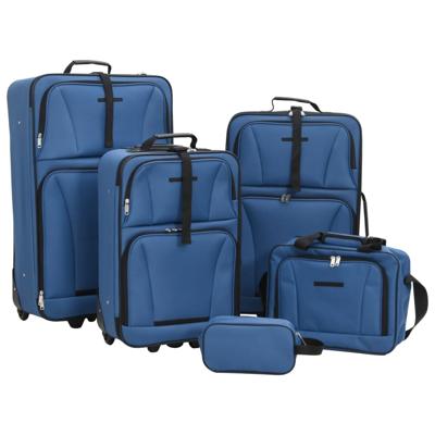 VidaXL 5-delige kofferset stof blauw