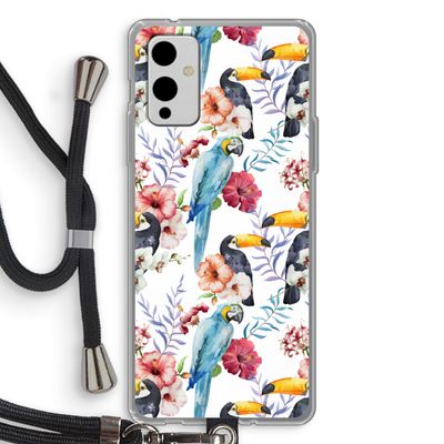 Bloemen tukan: OnePlus 9 Transparant Hoesje met koord