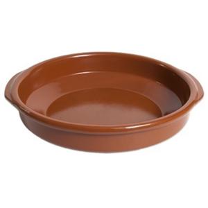 Tapas ovenschaal/serveerschaal - rond - Spaans terracotta/aardewerk - D26 x H6.5 cm