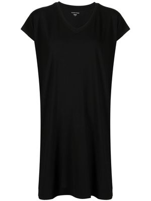 Eileen Fisher robe courte à col v - Noir