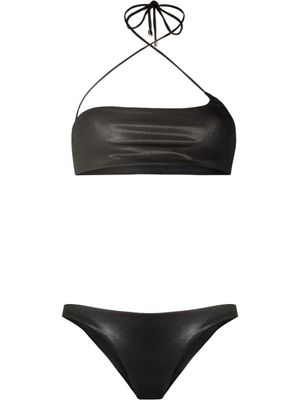 The Attico bikini en cuir artificiel à design asymétrique - Noir