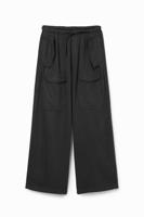 Wide leg cargobroek - BLACK - M