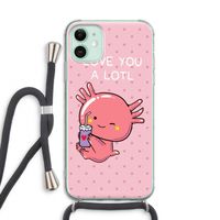 Love You A Lotl: iPhone 11 Transparant Hoesje met koord